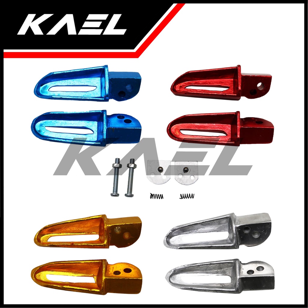 Footstep Belakang Alumunium Variasi Honda Beat FI-F1/Scoopy/Spacy/Vario 110-125-150/Revo-Absolute/Blade Foot Step Pijakan-Kaki Warna Merah-Silver-Biru-Gold-Emas