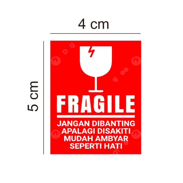 

[ Isi 50 pcs] Stiker Fragile Bahan Cromo