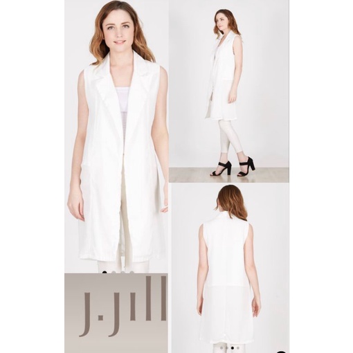 J. Jill White Open front Longline vest