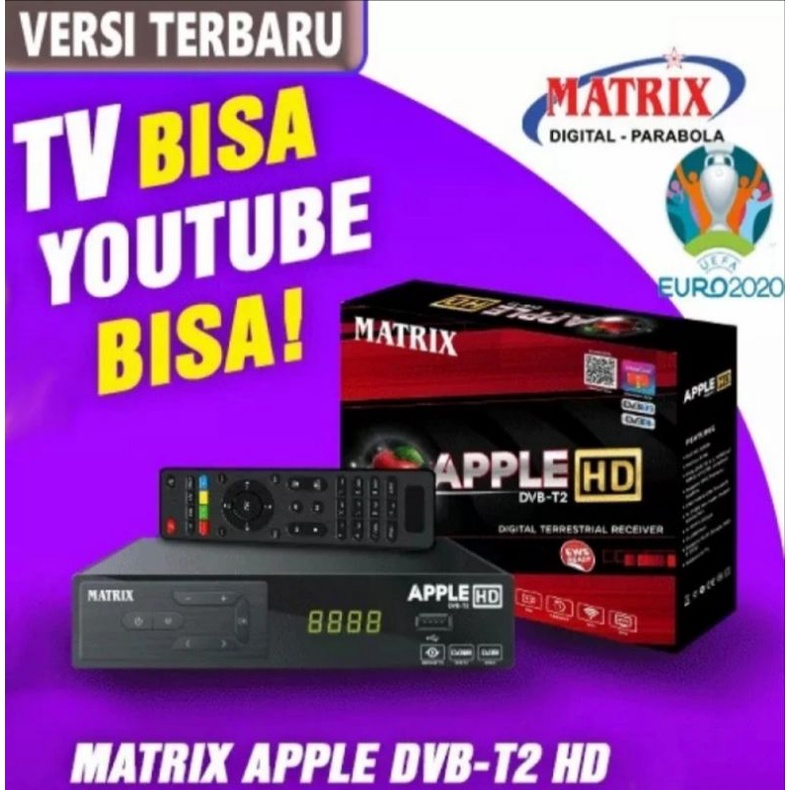 Set bok Tv Digital matrix apple merah Reviver Tv digiital