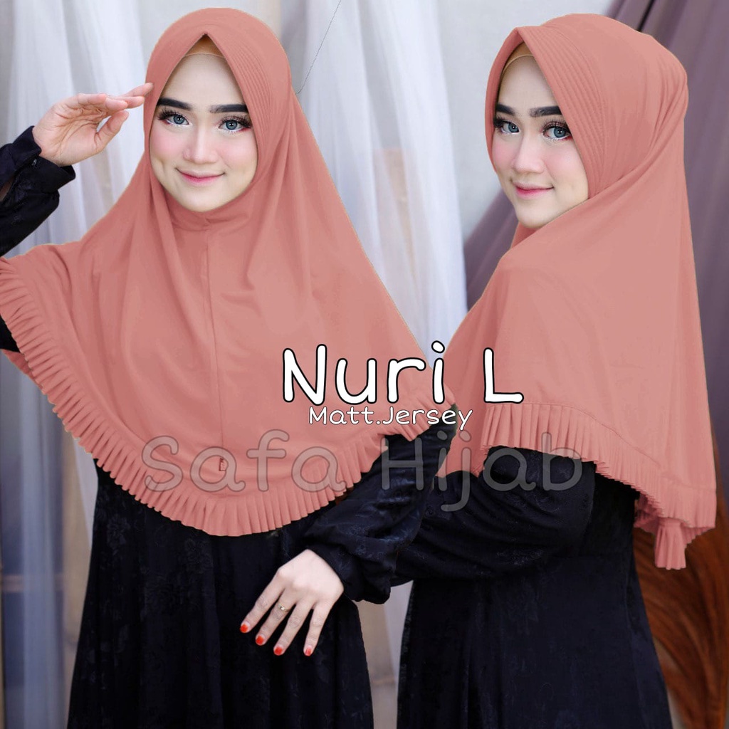 Jilbab Bergo Jersey Premium HIjab Instan Nuri L Termurah Safa Hijab