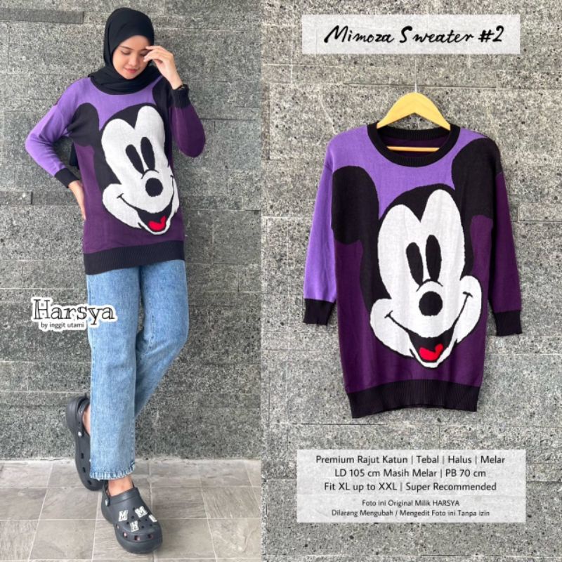 MIMOZA SWEATER #2 BY INGGITA LABEL / SWEATER RAJUT WANITA / Rajut melar LD105
