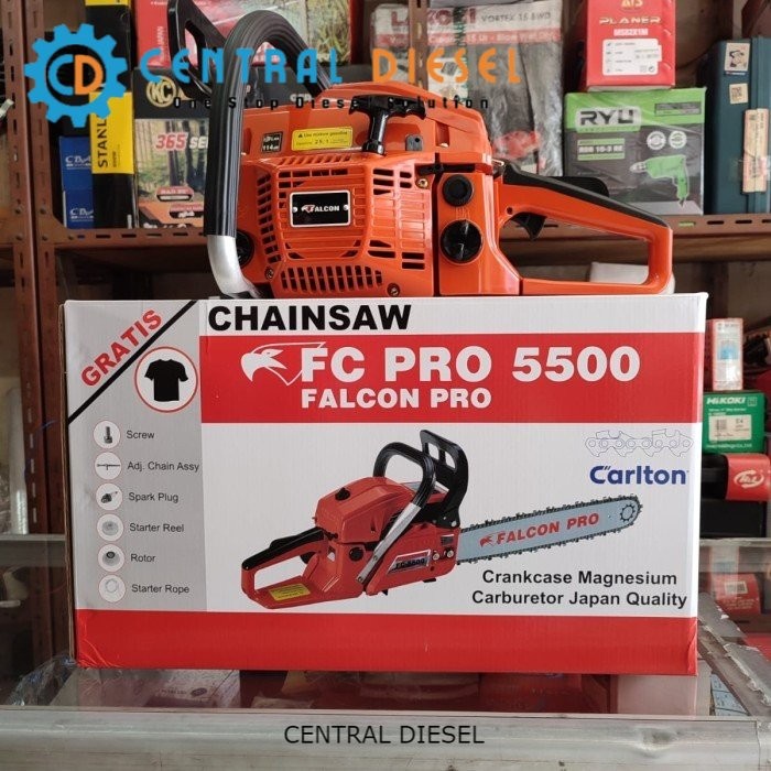 Gergaji kayu/ Chainsaw/ Sinso Falcon Pro FC PRO 5500 22 inch bar baja