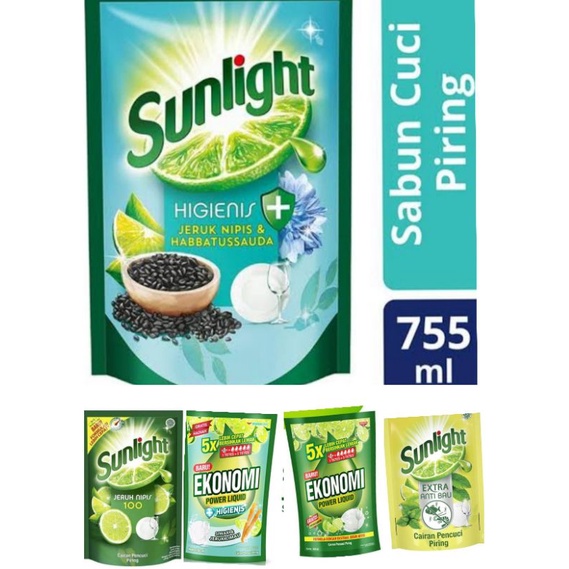 Sunlight Lime Jeruk Nipis 755 Ml/EKONOMI Sabun Cuci Piring Jeruk Nipis 760ML