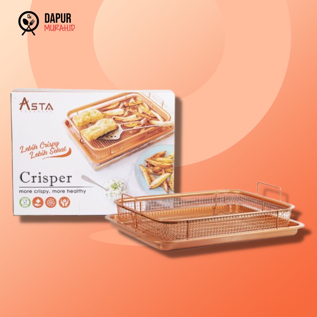 DM - Asta Crisper Square Panggangan BBQ Oven dan Tirisan Gorengan - Rose Gold Kotak