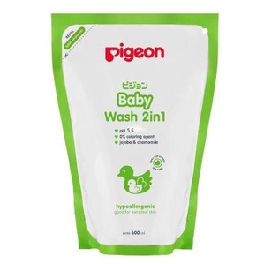 ^ KYRA ^ Pigeon Baby Wash 2 in 1 Untuk Bayi dan Anak Sabun Dan Shampo Pouch Refill Botol 2in1