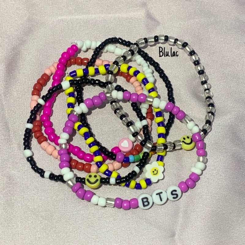 gelang manik/beaded smile/gelang kpop/beads bracelet/ gelang bts/gelang couple/gelang nct/gelang mot
