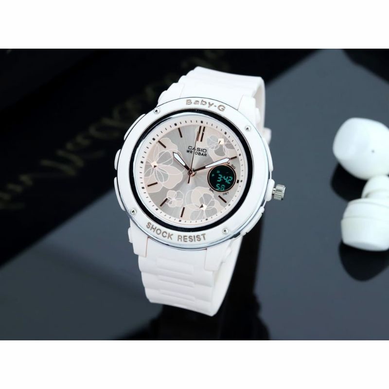 Jam Tangan Baby G Wanita BGA150 Sport Kasual Tahan Air Wanita Ladies Dualtime Free Box