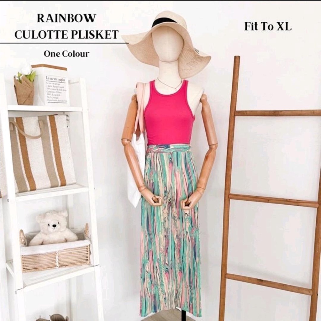 KULOT PLISKET MOTIF RAINBOW // RAINBOW CULOTTE PLISKET
