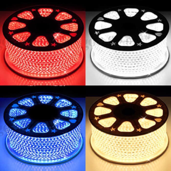 NEW LAMPU LED STRIP SELANG 5050 SMD AC 220V METERAN (1M-100M) OUTDOOR - soket, meteran