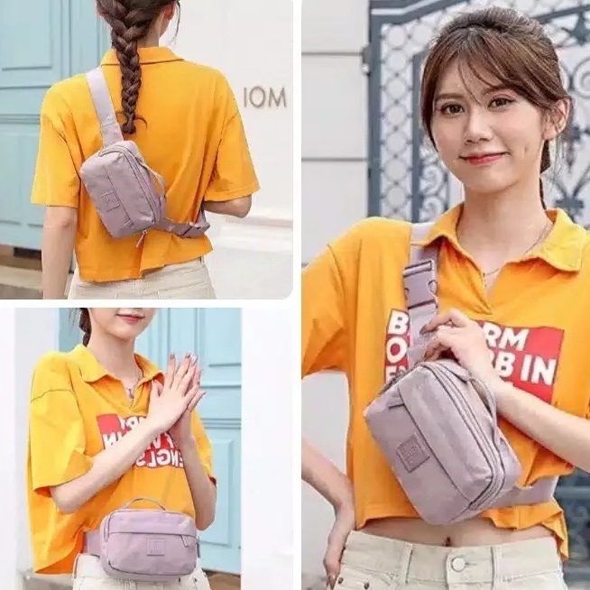 PROMO GUDIKA 5161 - Tas Waistbag Wanita Kekinian Import Original Terbaru Bahan Nilon Waterproof Anti Air Sling Bag Premium Korea bisa muat banyak barang banyak slot kocek terlaris - tas wanita - tas cewek - tas kerja - tas pinggang - gudika bag