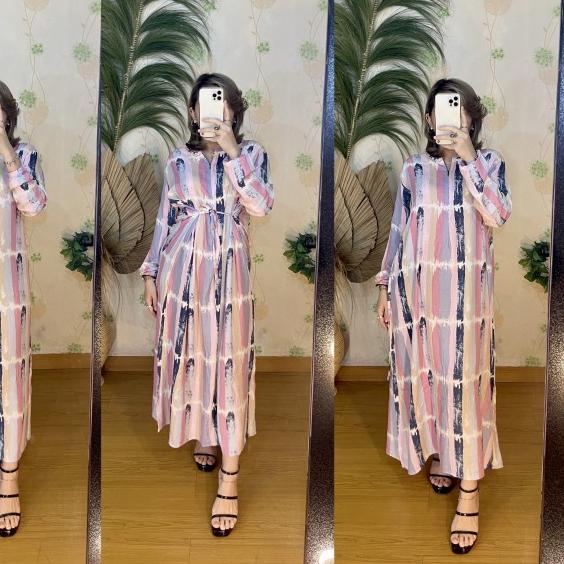 NCDY HOMEWEAR DRESS PANJANG MUSLIMAH DASTER LENGAN PANJANG GAMIS RAYON - Pilih dari iiig