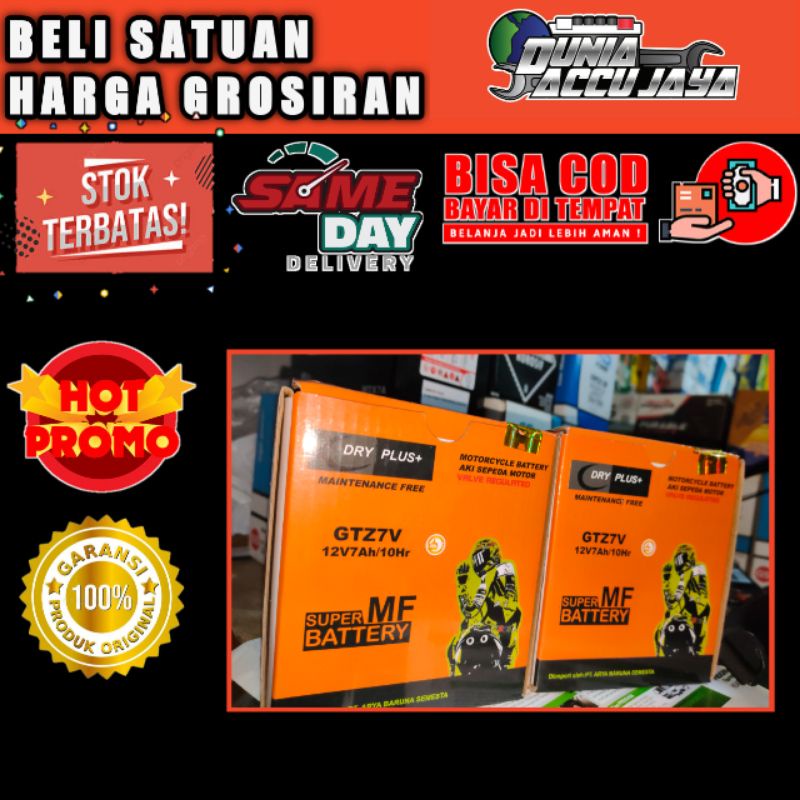 Jual Aki motor kering DRYPLUS gtz7v 12v 7ah HONDA CBR 250 YAMAHA NMax
