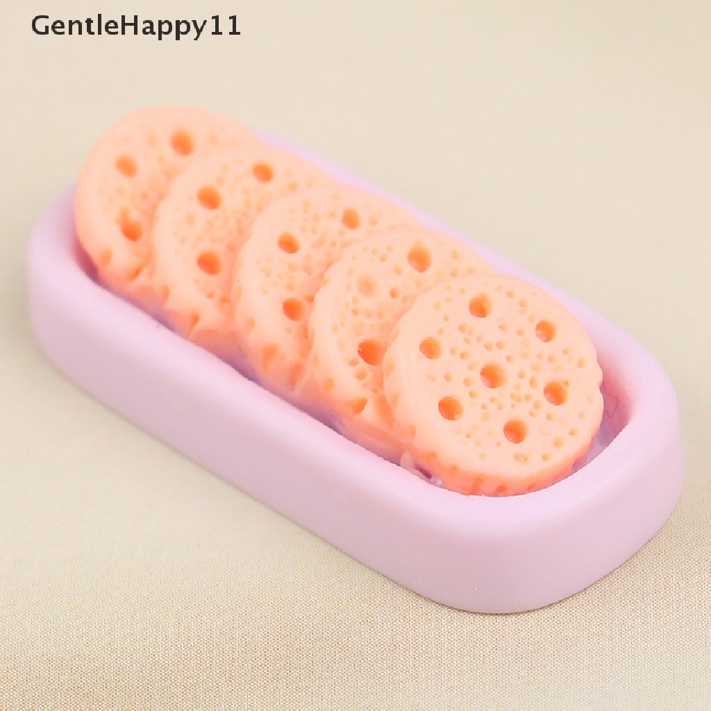 Gentlehappy 10Pcs / Set Mainan Miniatur Macaron / Cookies Bahan Resin Cabochon Untuk Dekorasi Handphone / Scrapbook DIY