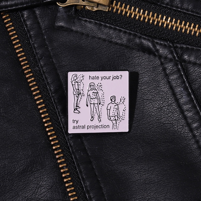 Action Figure Hate Your Job Bros Pin Enamel Desain Try Astral Proyeksi Pasang Ransel / Topi / Pakaian