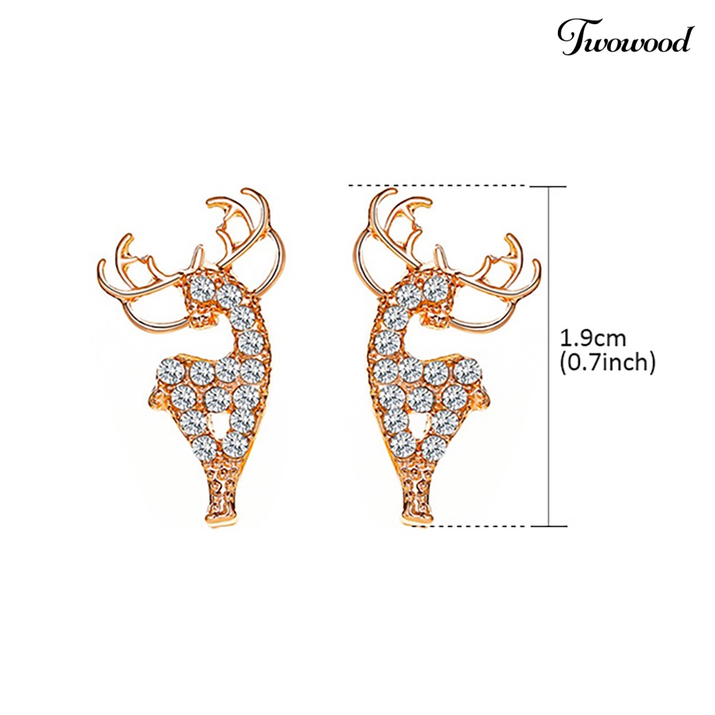 Anting Stud Bentuk Rusa Natal Untuk Wanita