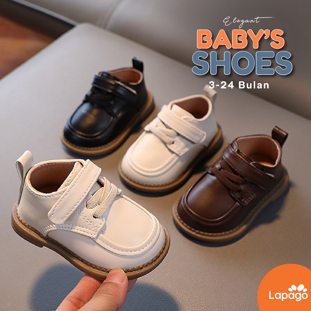 LAPAGO - Sepatu Boots Anak Bayi Perempuan Pesta Elegant Import Size 1 - 24 Bulan Type MDU