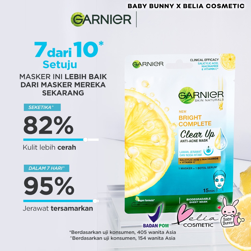 ❤ BELIA ❤ Garnier Bright Complete Anti Acne Series | Clear Up | Serum | Sachet | Face Wash | Masker Wajah | BPOM