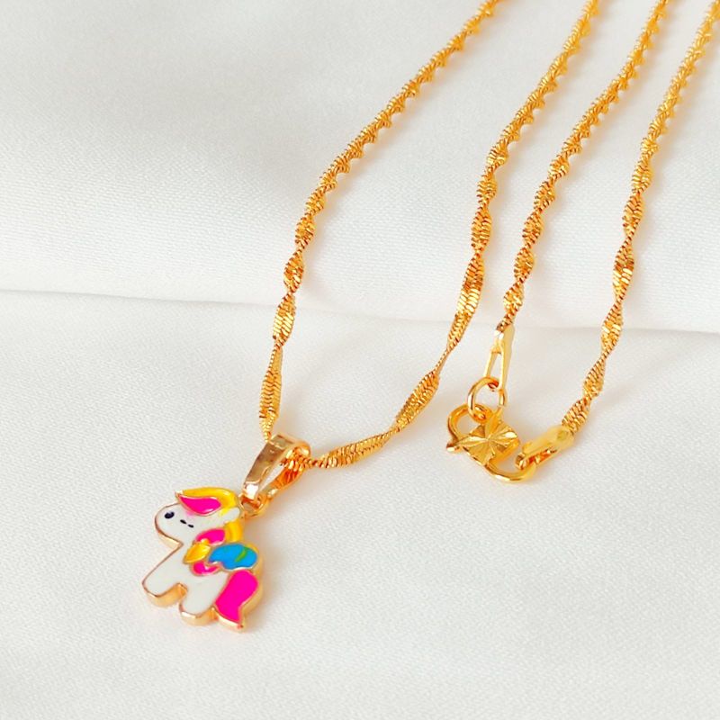 Kalung Anak Xuping Karakter Animasi Cantik dan Lucu Warna Emas