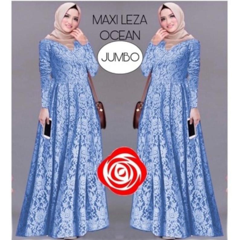 Star Seller.. COD✔ MAXI LEZA GAMIS BROKAT SIZE L XL XXL 3XL / MAXI JUMBO / MAXI SUPERJUMBO 100% Awet
