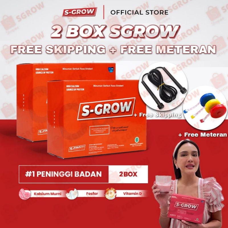 S-GROW Susu Peninggi Badan (Paket Gold 2 Box) Free Skipping