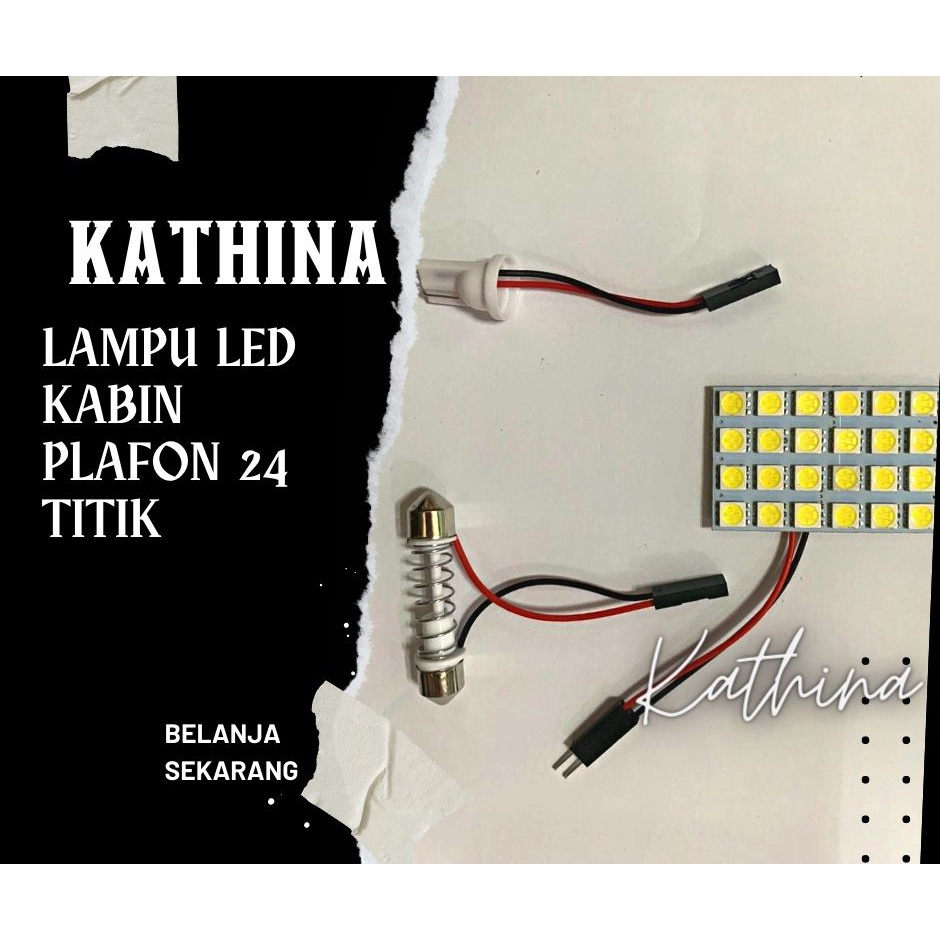 Lampu LED Kabin Plafon Mobil 24 Titik Lampu Kabin LED Putih