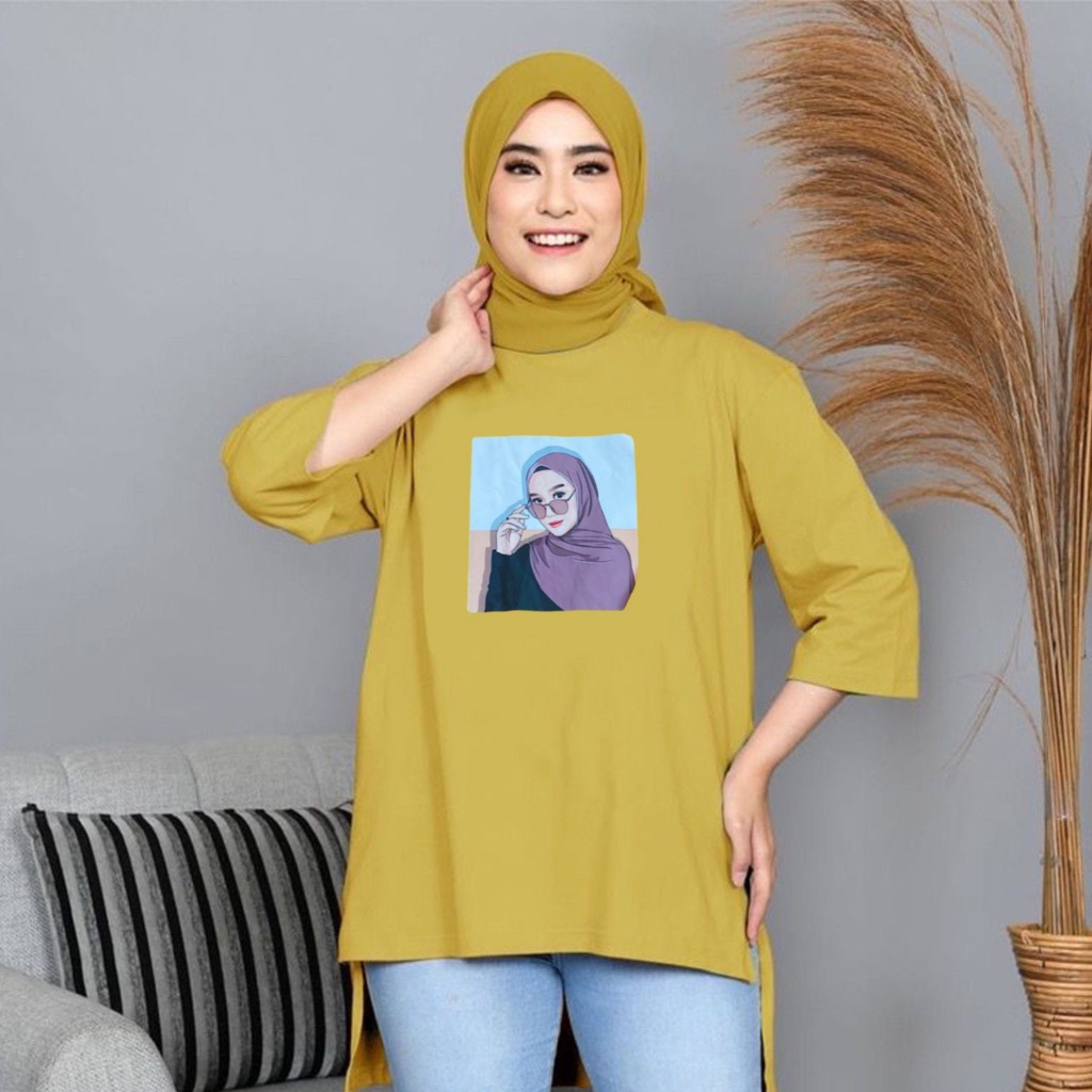 Tunik Wanita Kaos Sablon