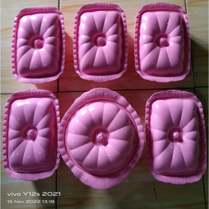 Wadah Tempat lauk 6in1 /Set prasmanan Plastik isi 6