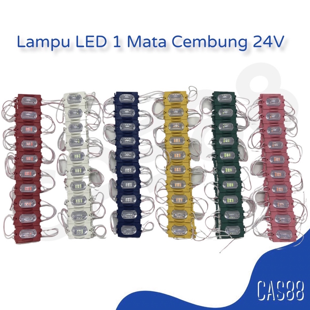 Lampu LED 1 Mata Cembung 24V / Lampu LED Variasi Motor Mobil
