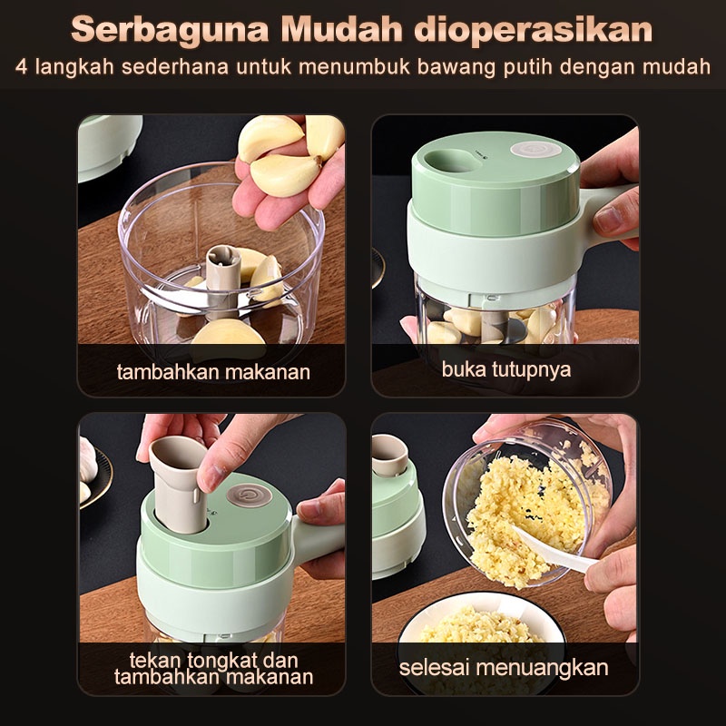 AmazeFan 7in1 mini juicer portable parutan serbaguna blender elektronik Sikat pembersih tanpa kabel penggiling bumbu kentang chopper belender buah vegetable slicer gilingan daging parutan pemotong pengupas processor mixer food alat peralatan masak dapur