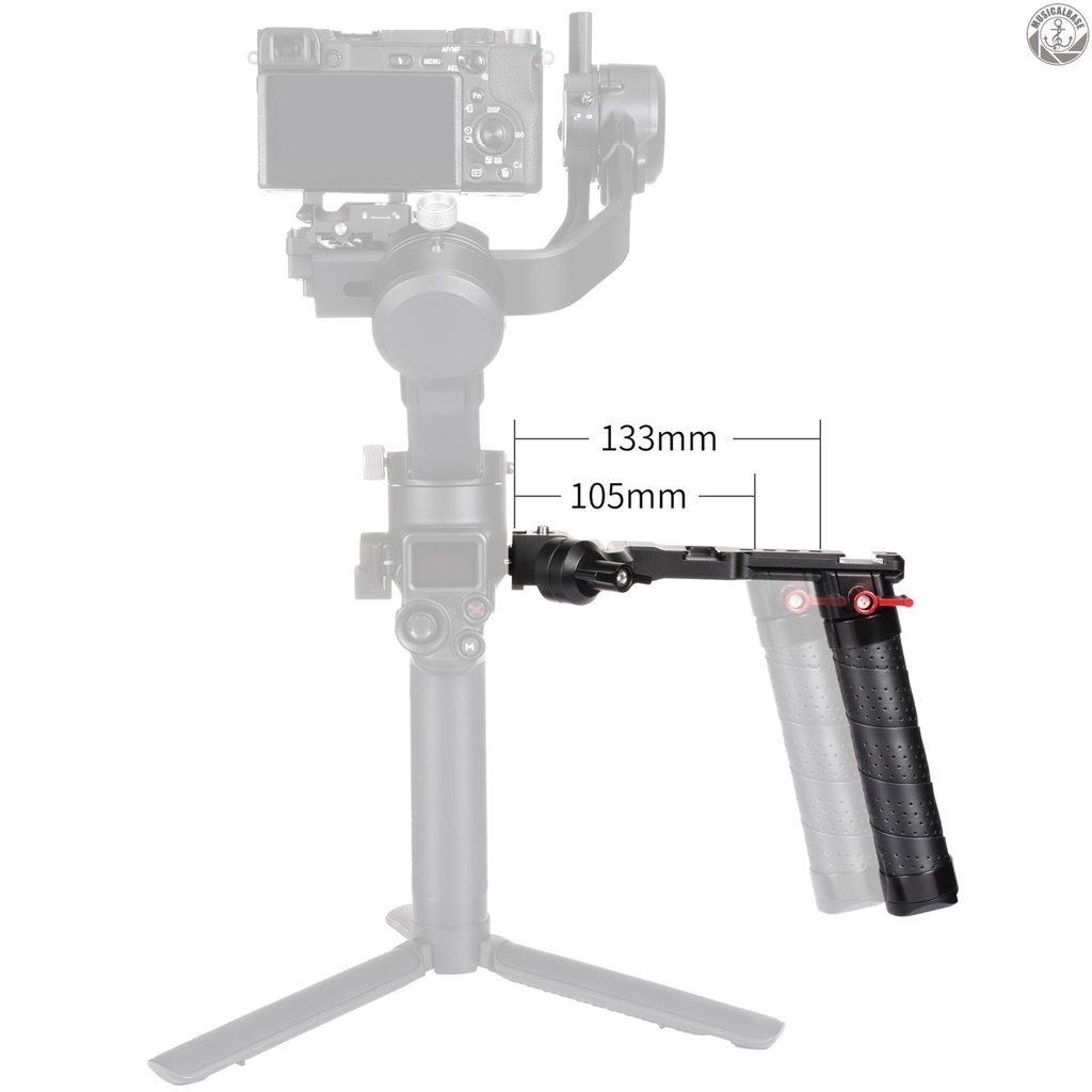 Andoer Handle Sling Aluminum Dengan Cold Shoe Universal 1 / 4 3 / 8 Interface Pengganti Untuk DJI Ronin S 2 / Ronin SC 2 Gimble
