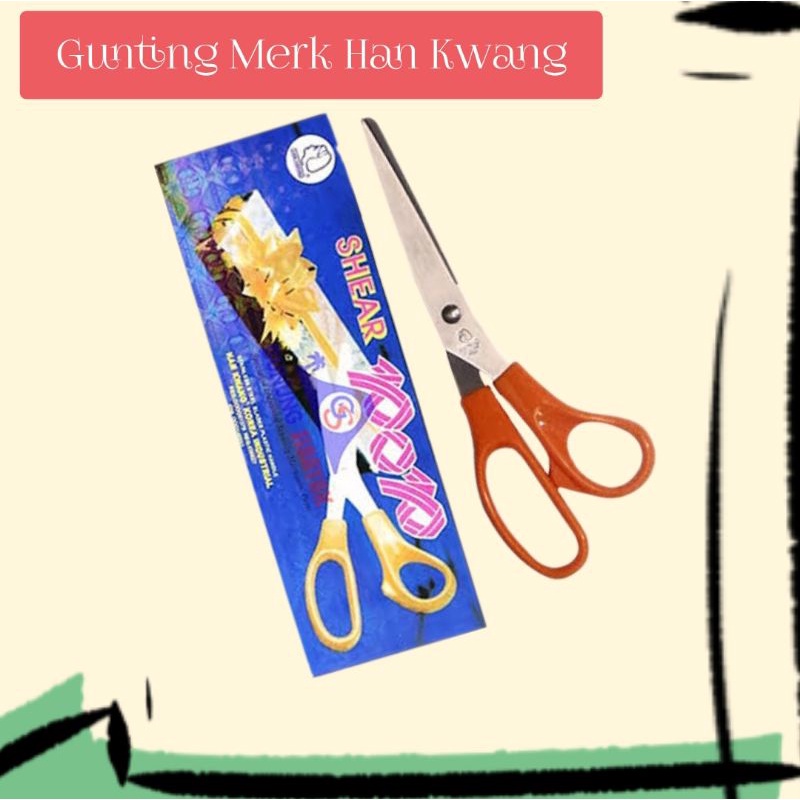 

Gunting Kertas/plastik Besar Tajam Merk Han Kwang
