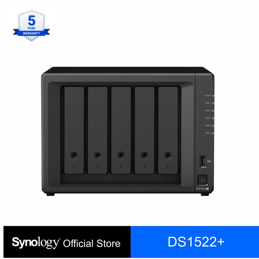 NAS Synology DS1522+ - 8GB 60TB - NAS Synology 60TB DS1522+