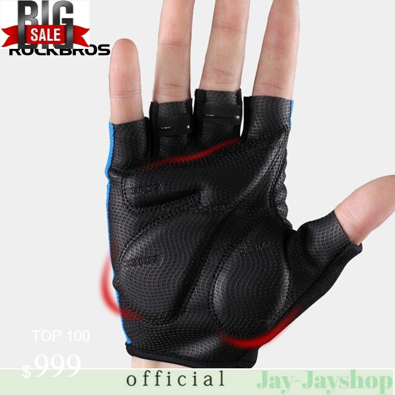 Rockbros Sarung Tangan Sepeda Olahraga S106 Gel PAD Pria Wanita Half Finger Glove TERLARIS