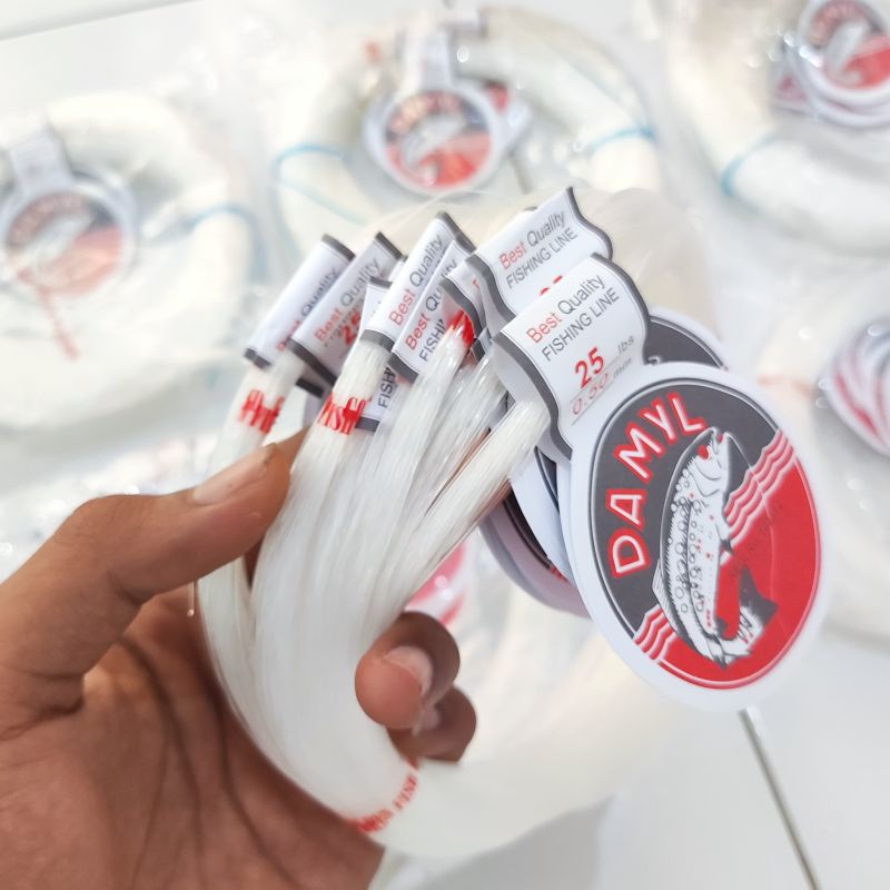 Senar pancing damyl warna putih 10lbs-60lbs panjang 300m - Senar damyl putih 12lbs - 60lbs