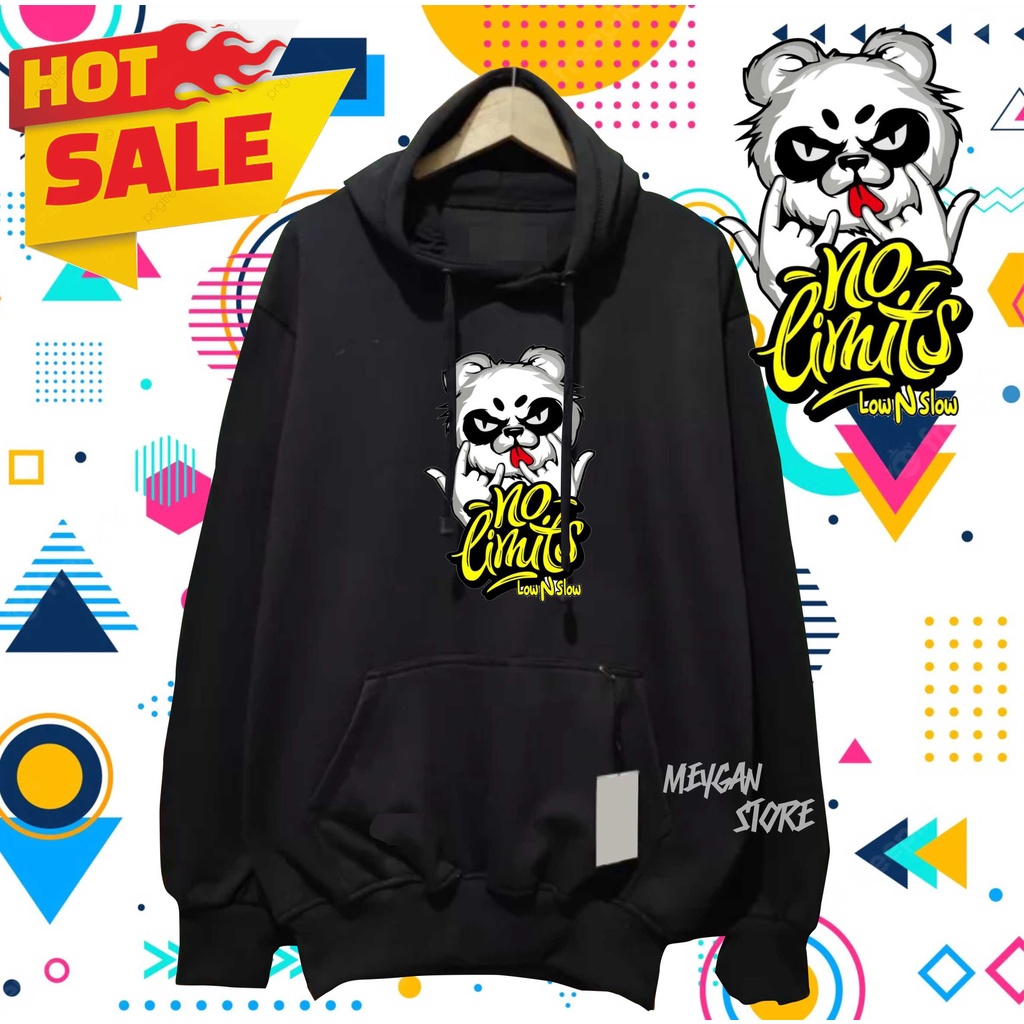 Hoodie Pria Distro No Limits Low and Slow Switer Hitam Premium Hoodie Remaja Putih Mint Terbaru TrendY Keren Kece Over size M L XL XXL - Meygan Store