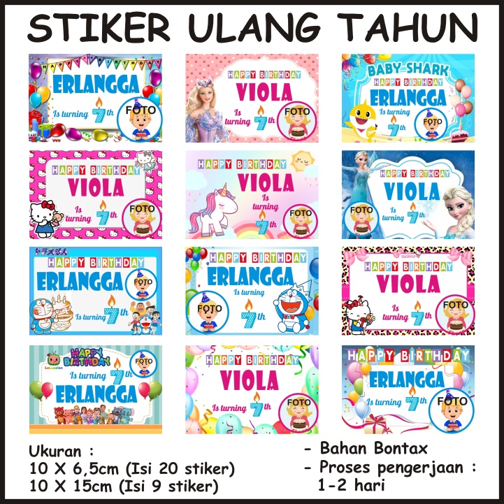 

Stiker ULTAH | STIKER ULANG TAHUN | STIKER MILAD | STIKER BIRTHDAY | Stiker Kardus -Stiker kotak makan