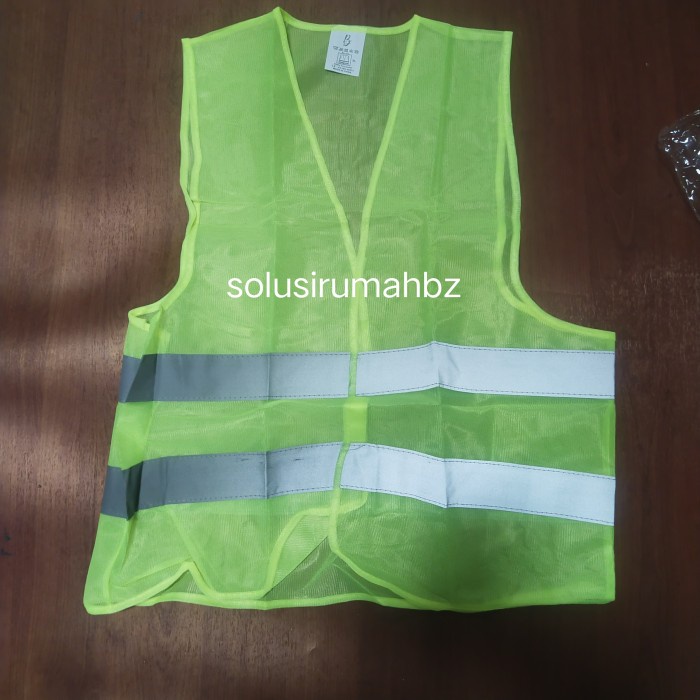 Rompi Jaring Scoth 2 LINE hijau Proyek Pengaman Jala Safety Vest Nyala