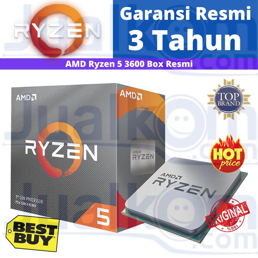 Processor AMD Ryzen 5 3600 3.6Ghz Up To 4.2Ghz Socket AM4 Resmi