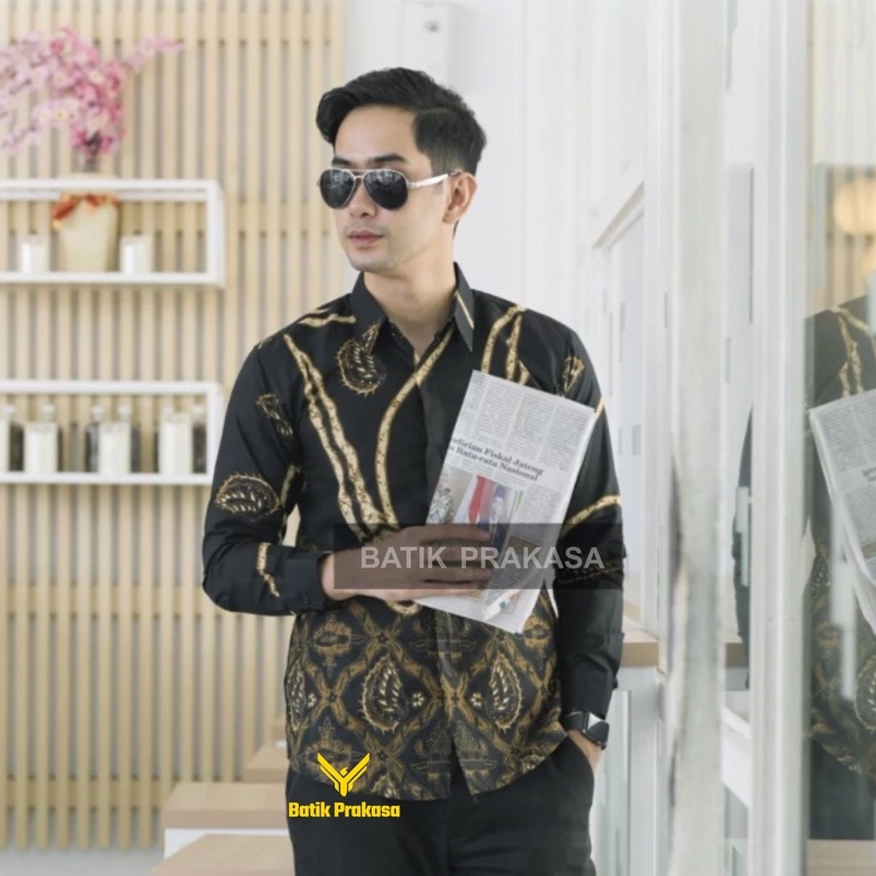 Kemeja Batik Prakasa Motif Mpu Sasongko Slimfit Lengan Panjang Batik Solo