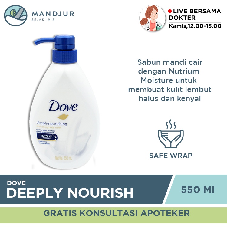 Jual Dove Sabun Mandi Cair Deeply Nourishing 550 Ml Formula