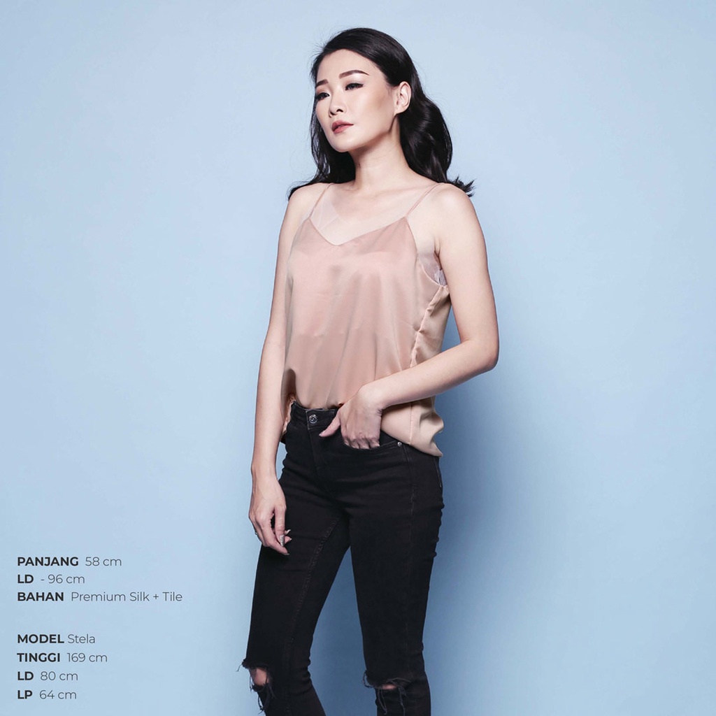 (KODE: 07) Brenda Tanktop Kemben Singlet Crop / Atasan Wanita Terdapat Hiasan Kain Tile Model Collar