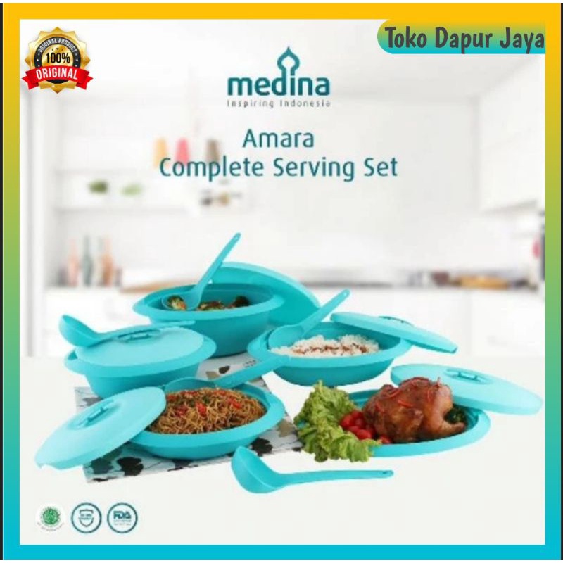 Medina Amara Complete Serving Set Mangkok Wadah Saji Prasmanan Tempat Penyimpan Makanan