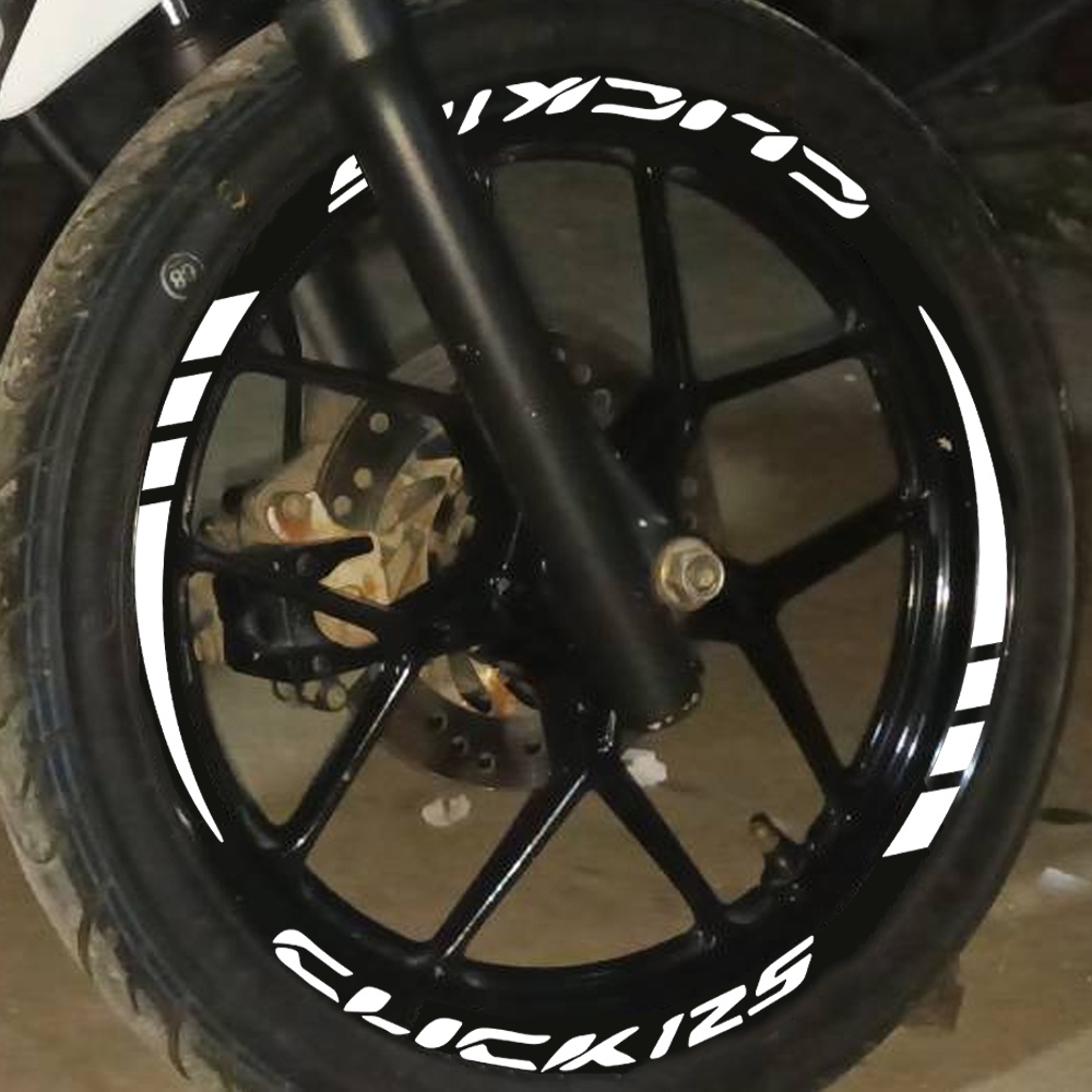 Honda Click 125 125i 150 150i Hub Roda Stiker Reflektif V1 V2 Aerox Mio Vario PCX Stiker Pelek Roda Sepeda Motor Sepeda Motor 1 Set Stiker Roda Tahan Air