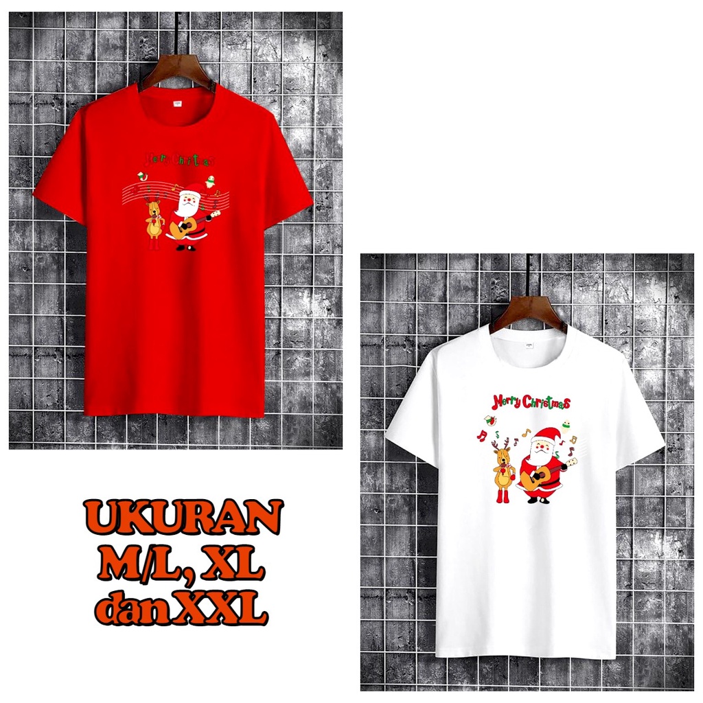 MUKZHOP - BAJU OBLONG COWOK SANTA CLAUS / lengan pendek / kaos pria kece / oblong keren / kaos santai / termurah / natal / tahun baru