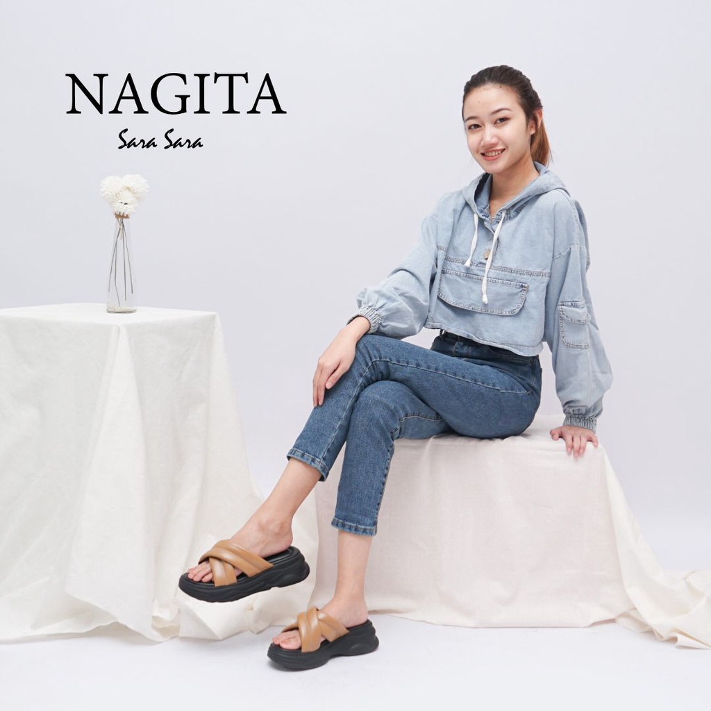 Sara Sara NAGITA Sandal Platform Wanita sandal selop cewek sandal wedges wanita sandal empuk terbaru