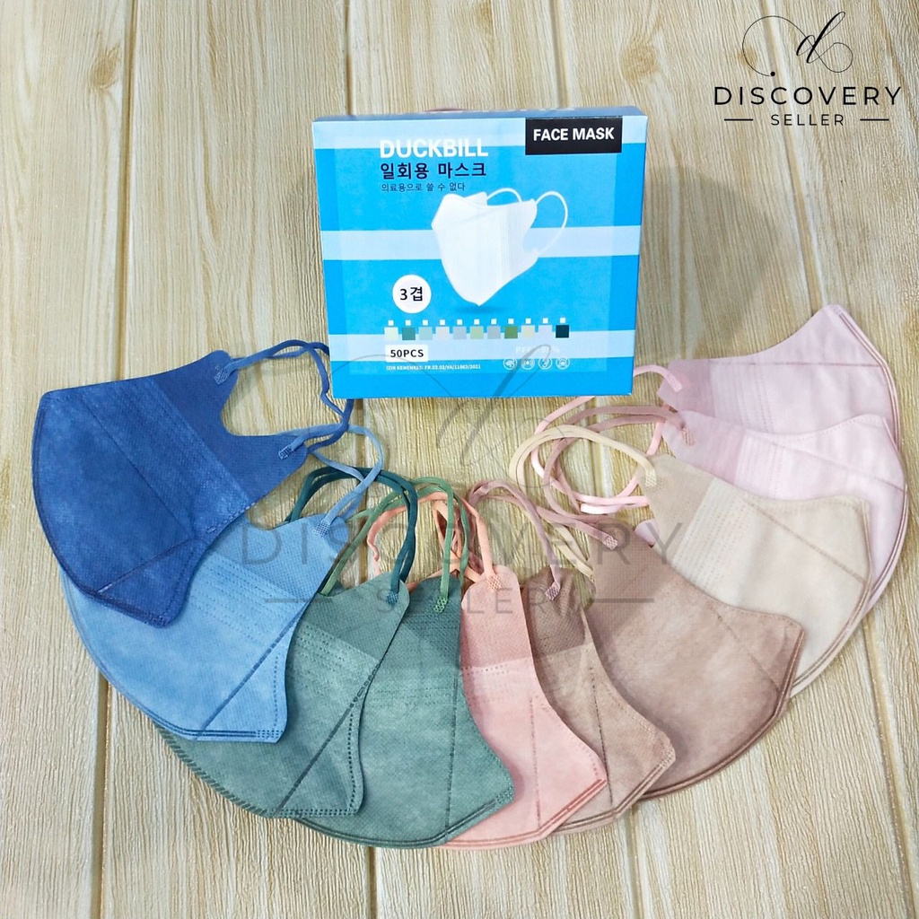 MASKER DUCKBILL CAREION FACEMASK WARNA ISI 50PC-DB MIX FACEMASK BOX
