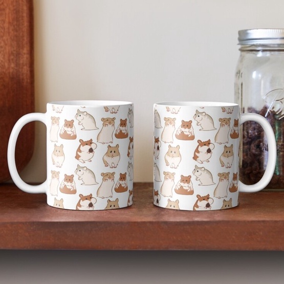 Mug Keramik Cute Hamster Pattern