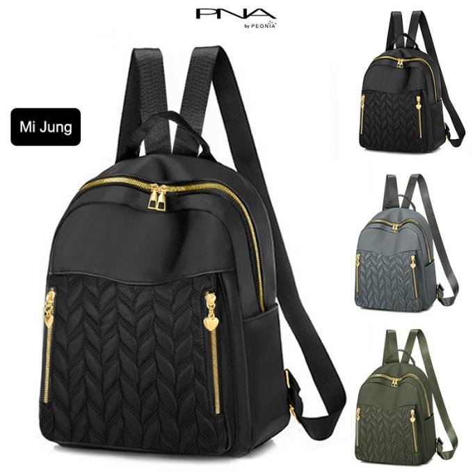 Peonia PNA MIJUNG Ransel Wanita Impor Tas Kantor Sekolah Kuliah Korea
