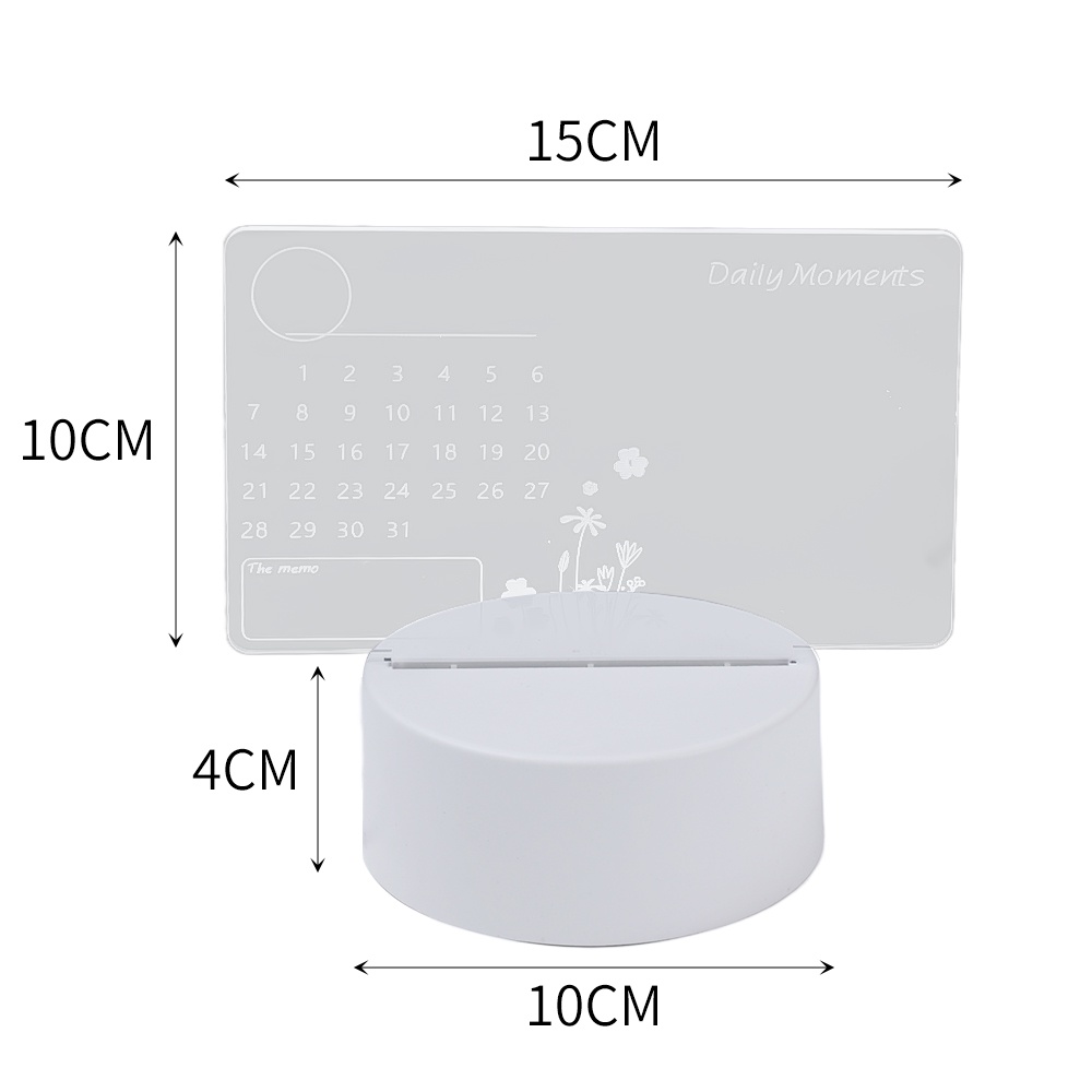 Lampu Malam LED USB Papan Tulis Pesan Kalender Rewritable Bahan Akrilik Transparan Untuk Dekorasi Kamar Tidur